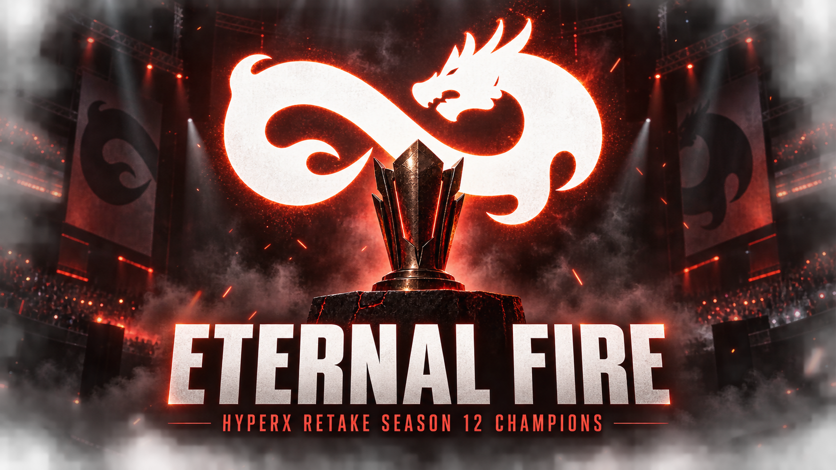 Eternal Fire celebrate their HyperX Retake Season 12 title